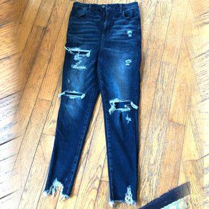 AE Curvy Highest Rise Destroyed Jegging Dark Wash